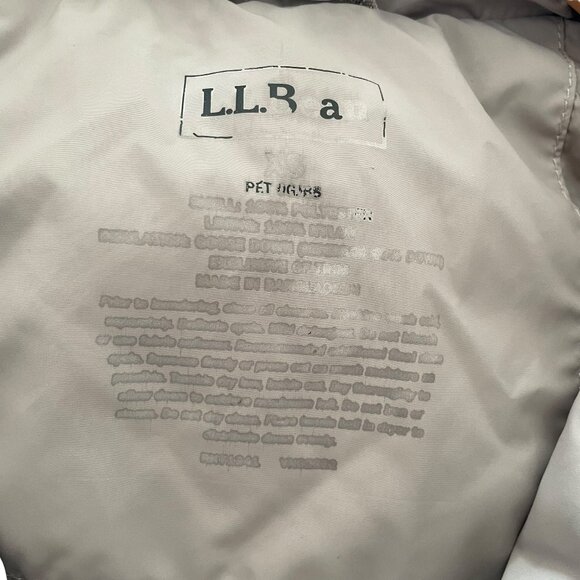 LL Bean Long Down Filled Puffer Coat PXS Petite XS Taupe Quilted Zip Up Jacket - Picture 7 of 7